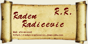 Raden Radičević vizit kartica